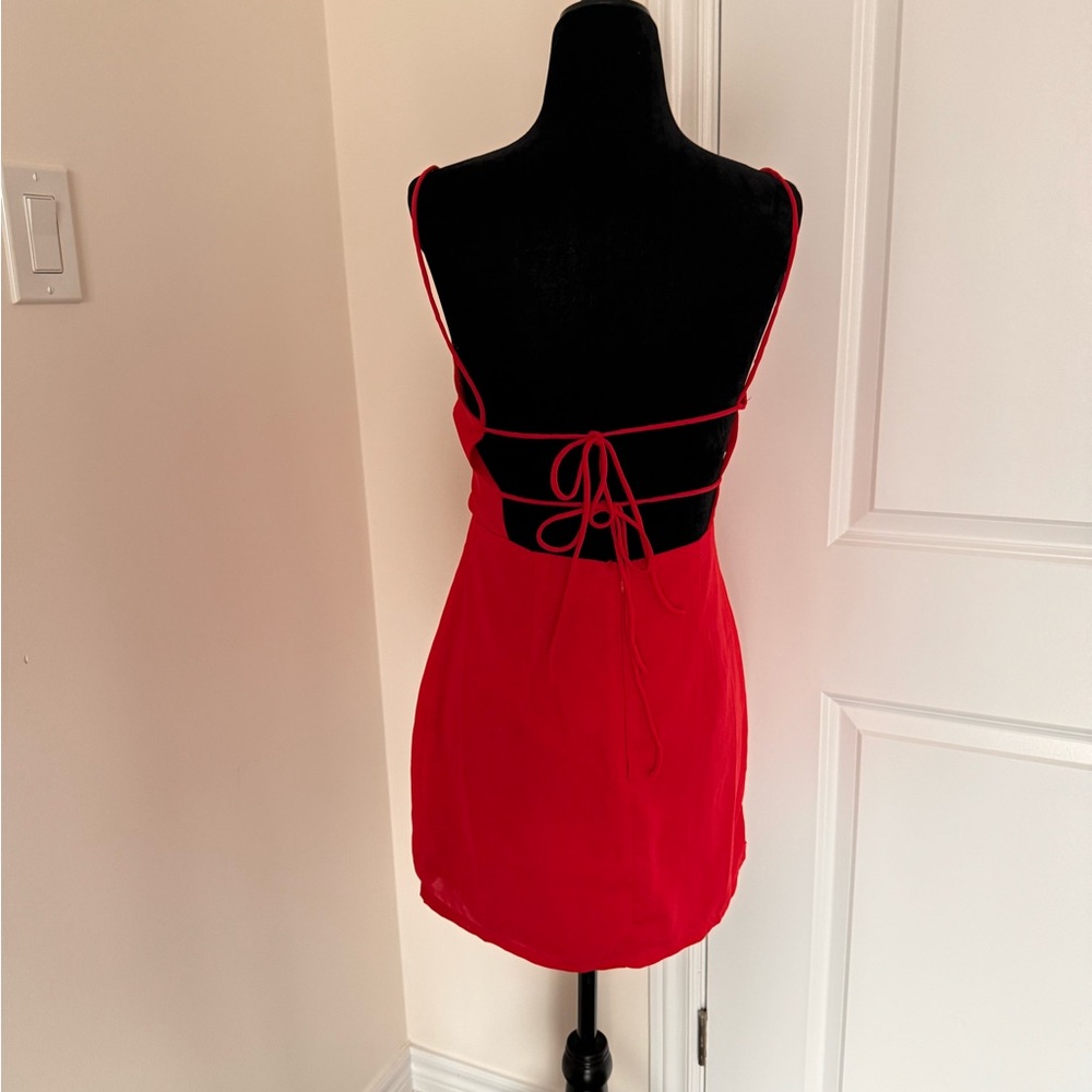 Backless Mini Red Dress - Picture 3 of 6